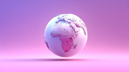 Planet Earth on a pink background. 3d rendering, 3d illustration.の素材