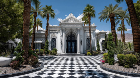 Panoramic view of the entrance of the Royal Palace at Las Vegas, Nevadaの素材