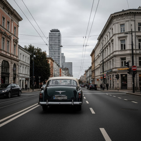 Classic cars on the streets of London.の素材