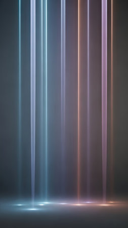 Neon lines on a dark background. 3d rendering, 3d illustration.の素材