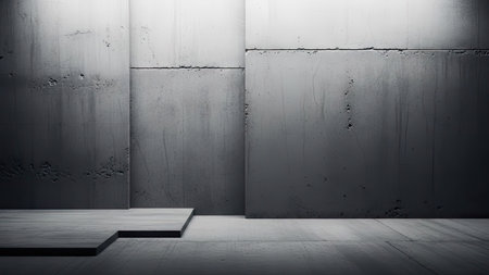 Empty room with concrete wall and floor. Mock up, 3D Renderingの素材