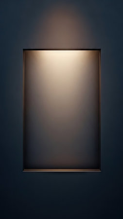 Blank picture frame on the wall. 3d render illustration.の素材