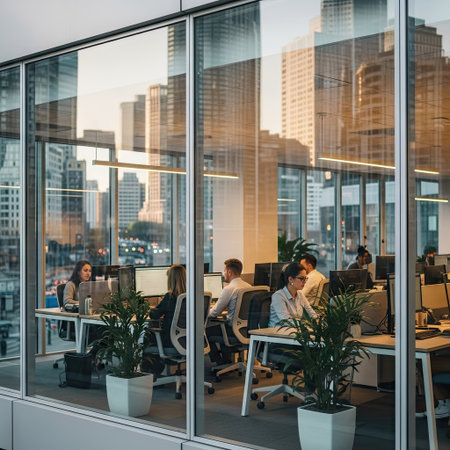 Group of business people discussing business plan  in the modern office.の素材
