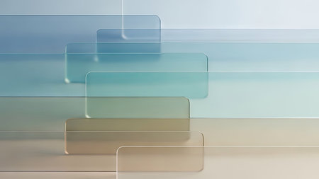 abstract background with glass squares in pastel colors, 3d renderの素材