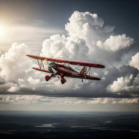 Airplane in the sky. Mixed media. Mixed media. Mixed mediaの素材