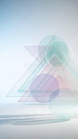 Abstract background with geometric shapes. 3D illustration. Blurred background.の素材