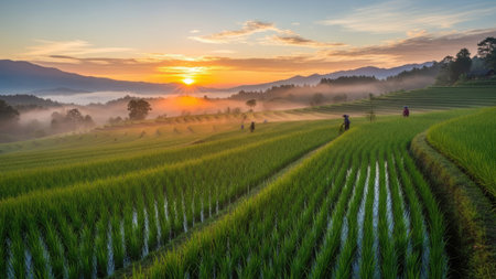 3d rendering of apple on conveyor belt in factory or factoryの素材