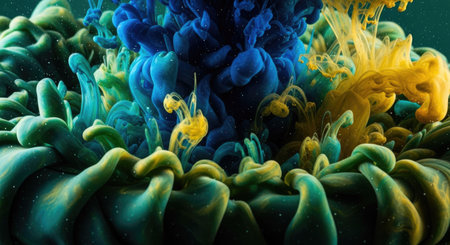 Colorful ink in water. Abstract background. 3D rendering.の素材