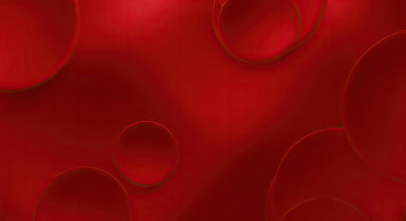 Abstract red background with circles. 3d rendering, 3d illustration.の素材