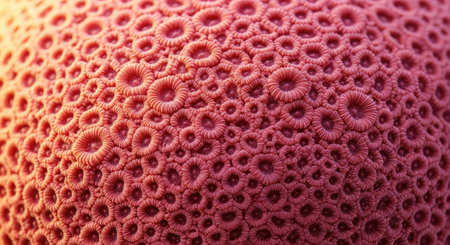 Close up of coral texture background. Macro view of coral texture.の素材