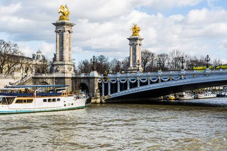 Bridge on the Seine riverの写真素材