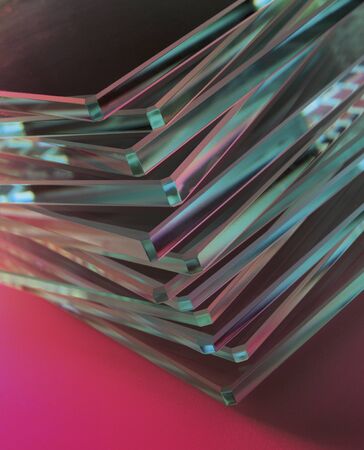 stack of glass with polished edgesの写真素材