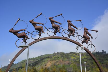 Man made Sculptures at a park in Santiago, Chileのeditorial素材
