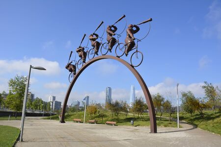 Man made Sculptures at a park in Santiago, Chileのeditorial素材