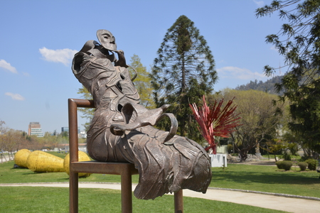 Man made Sculptures at a park in Santiago, Chileのeditorial素材