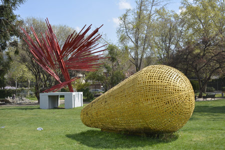 Man made Sculptures at a park in Santiago, Chileのeditorial素材