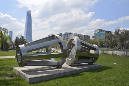 Man made Sculptures at a park in Santiago, Chileのeditorial素材