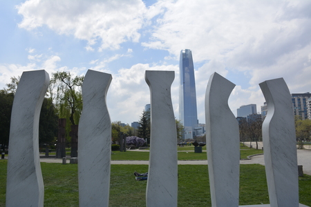 Man made Sculptures at a park in Santiago, Chileのeditorial素材
