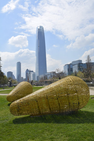 Man made Sculptures at a park in Santiago, Chileのeditorial素材