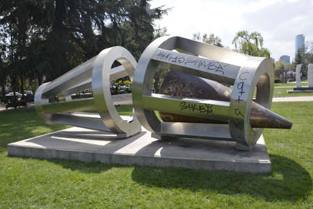 Man made Sculptures at a park in Santiago, Chileのeditorial素材