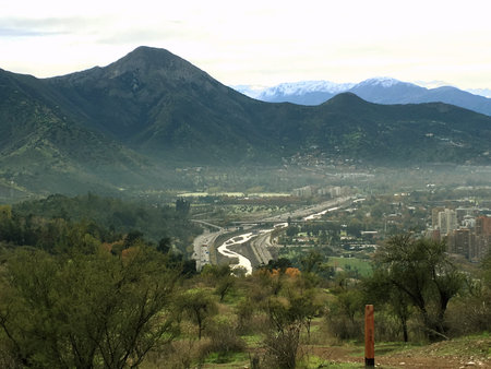 landscape in Santiago chileの写真素材