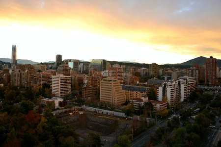 Skyscrapers in Santiago, Chileの写真素材