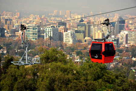 cable car in chileの写真素材
