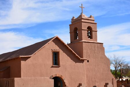 Ancient built Church in Atacama desert Chileの写真素材