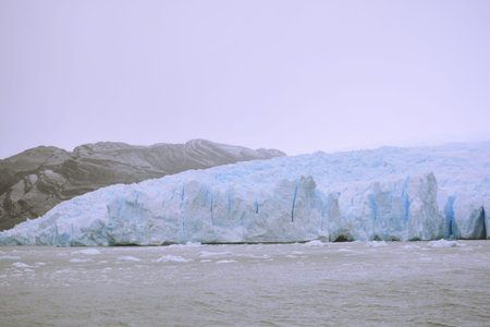 Landscape of glacier, lake and snow in Patagonia Chile