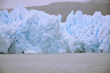 Landscape of lake and glaciers in Patagonia Chileの写真素材
