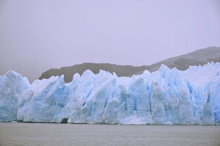 landscape of Glacier, snow and lake in Patagonia Chileの写真素材