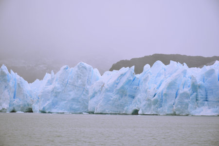 landscape of Glacier, snow and lake in Patagonia Chile