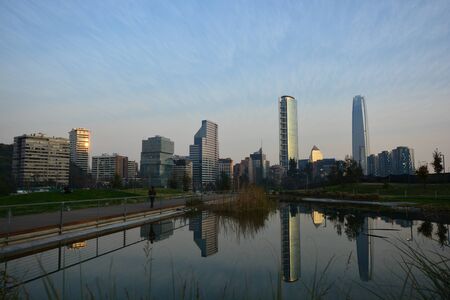 Skyscrapers in Santiago Chileの写真素材