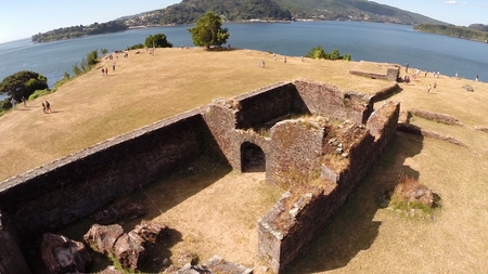 Landscape,fort, cliff and architecture in Chileの写真素材