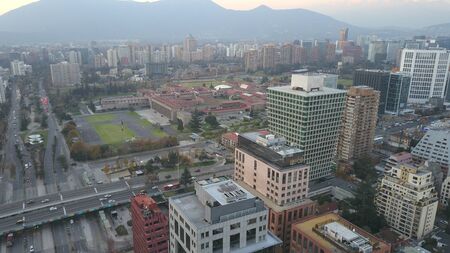 Aerial view of skyscrapers and city view in Chileのeditorial素材