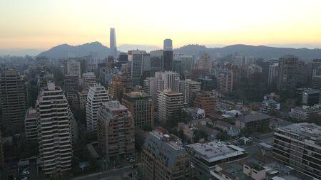Aerial view of skyscrapers and city view in Chileのeditorial素材