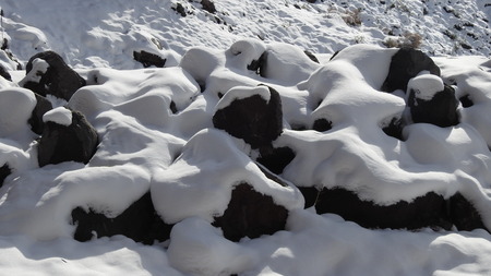 Landscape of mountain snows and natureの写真素材