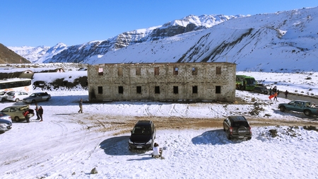 Landscape of mountain snow and natureのeditorial素材