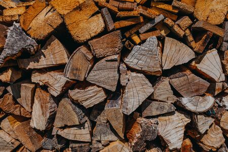 stack of firewood backgroundの写真素材
