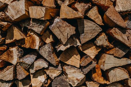 stack of firewood backgroundの写真素材