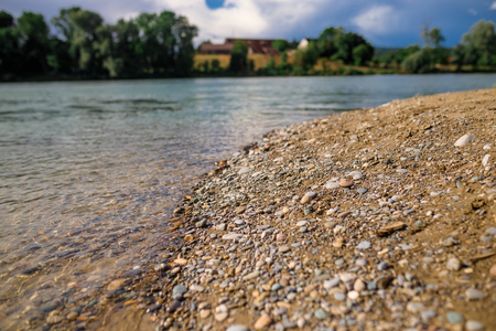 green switzerland landscape by the riverの写真素材