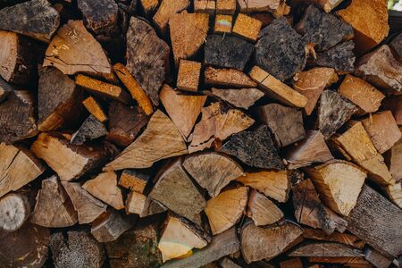 stack of firewood backgroundの写真素材