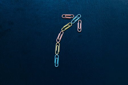 paperclips straight direction symbol concept