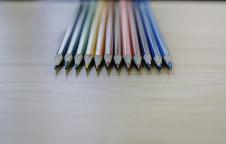 color pencils for drawing and writing in schoolの写真素材