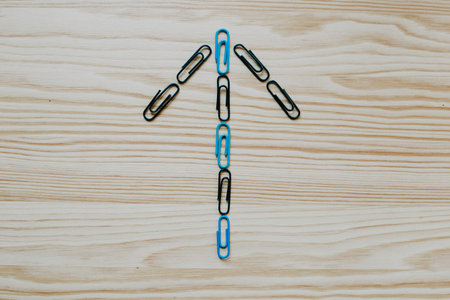 paperclips straight direction symbol concept