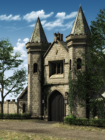 Beautiful castle on a summer dayの写真素材