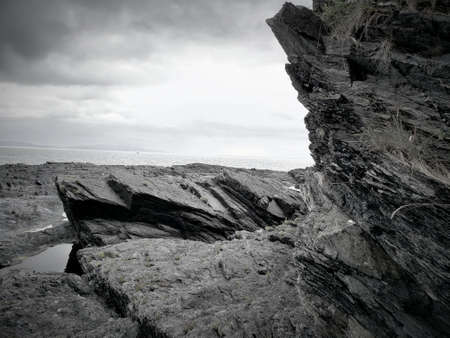 Rocky cliff at beach.の写真素材