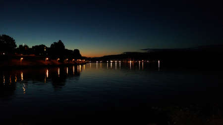 Waterfront at dusk.の写真素材