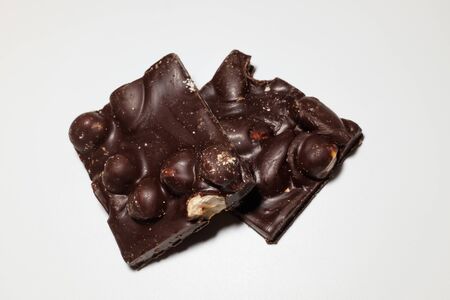 Nuts chocolate. Bark Chocolate. dark chocolate. Sweet chocolateの写真素材