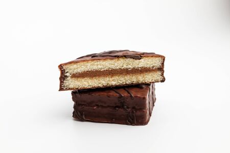 Chocolate coated cake. Chocolate Cream Cake. Sweet dessertの写真素材